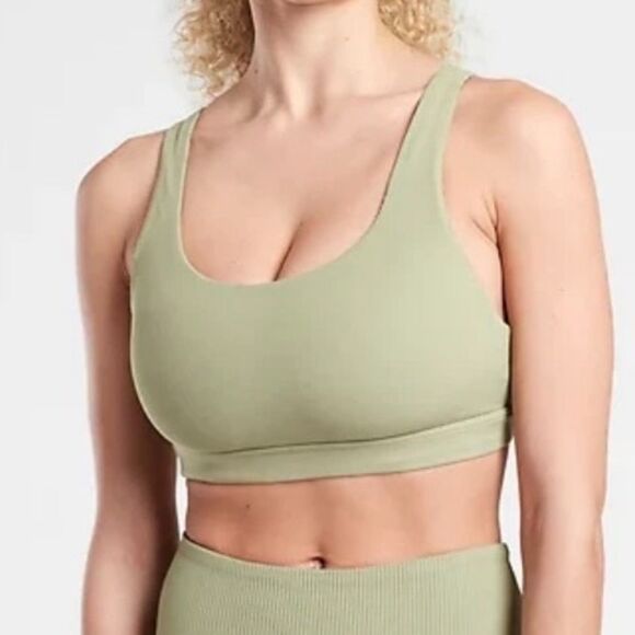 Athleta A-C Exhale Rib Sports Bra - Picture 1 of 7